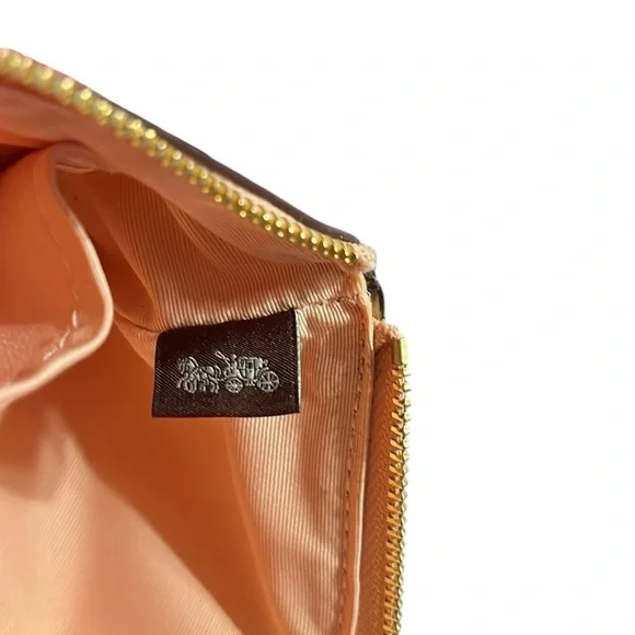 Coach Textured Brown and Floral Tan Wristlet Rehab Duo - Picture 9 of 11